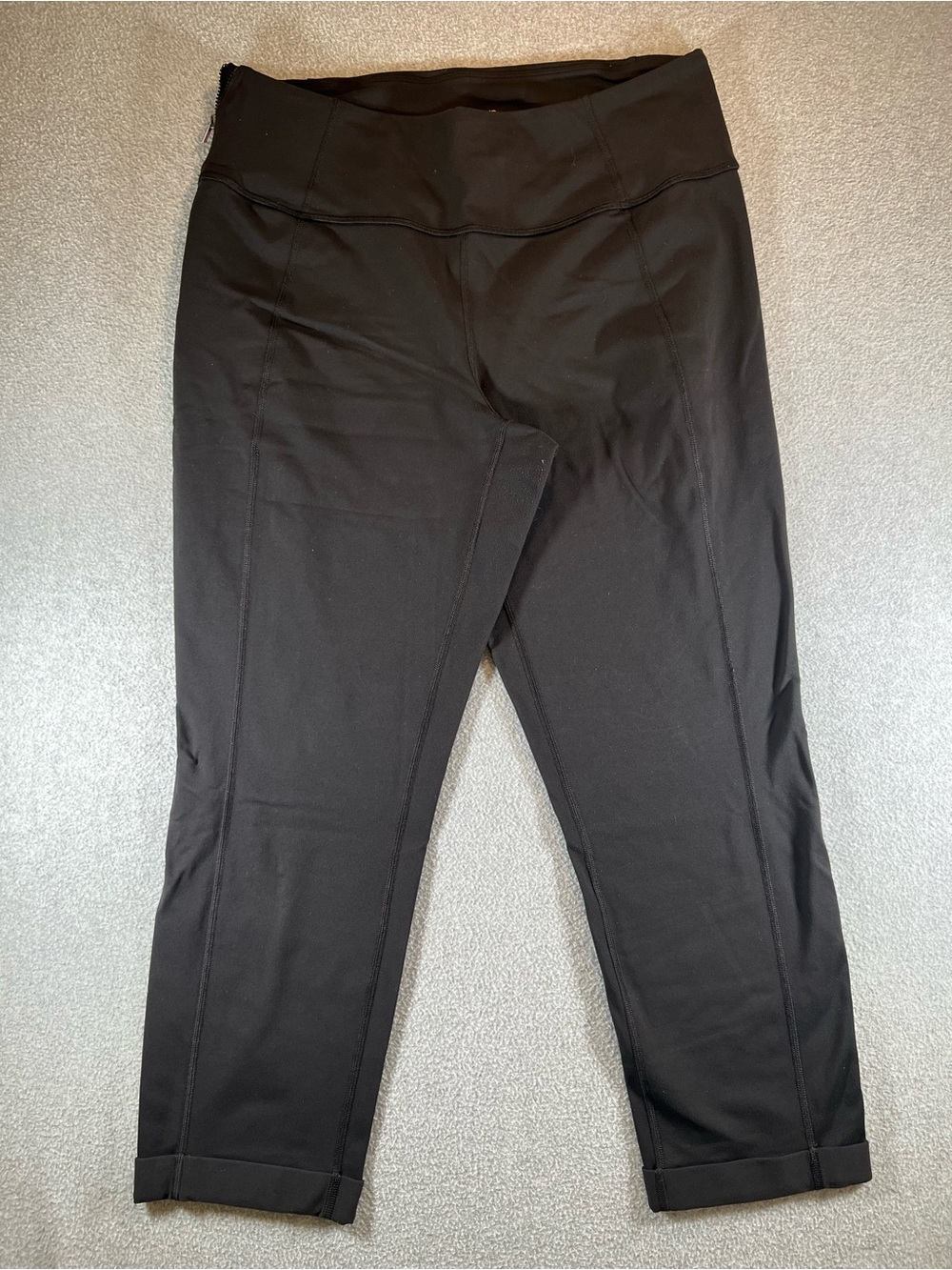 Lucy Black Cropped Leggings L Side Zip Pocket Yoga Athletic Workout Pants